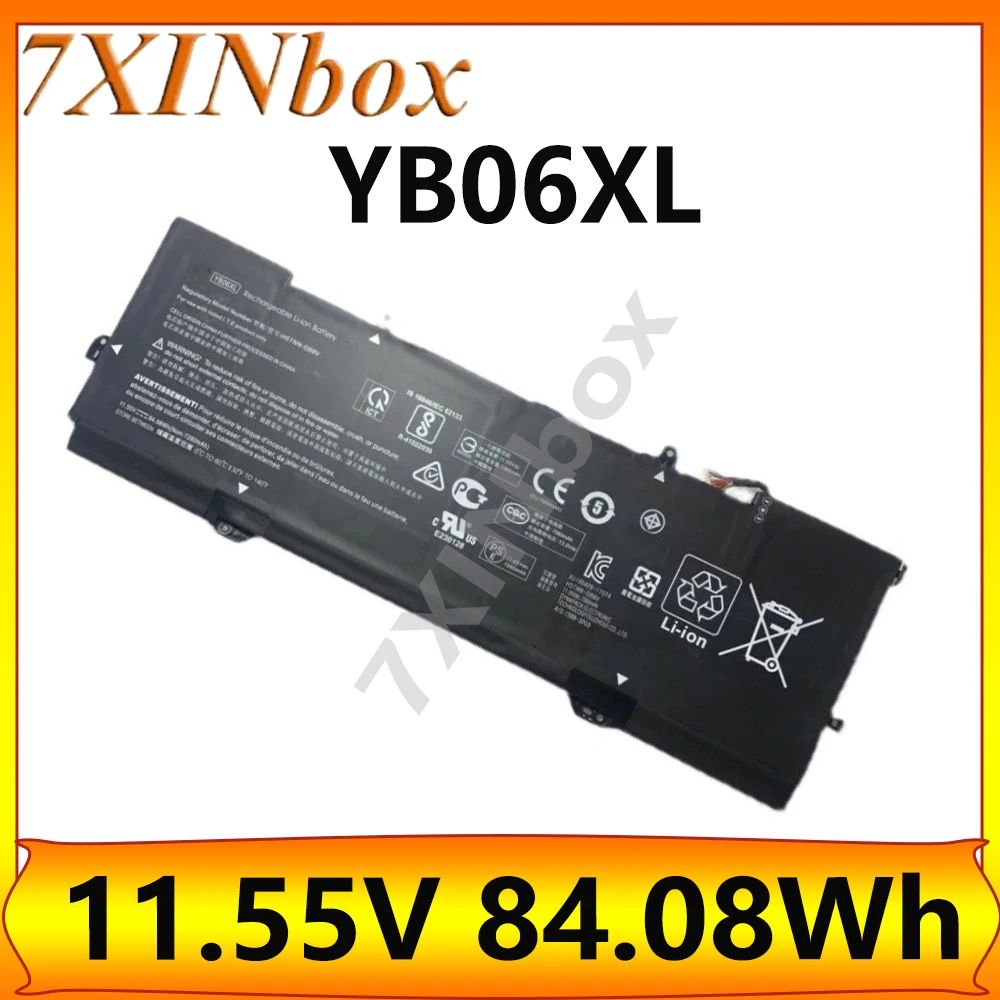 

7XINbox YB06XL 11,55 В 84,08 Втч Аккумулятор для ноутбуков HP Spectre X360 15-CH 15-CH00TX HSTNN-DB8V 15-BL000 TPN-Q200 YB06084XL