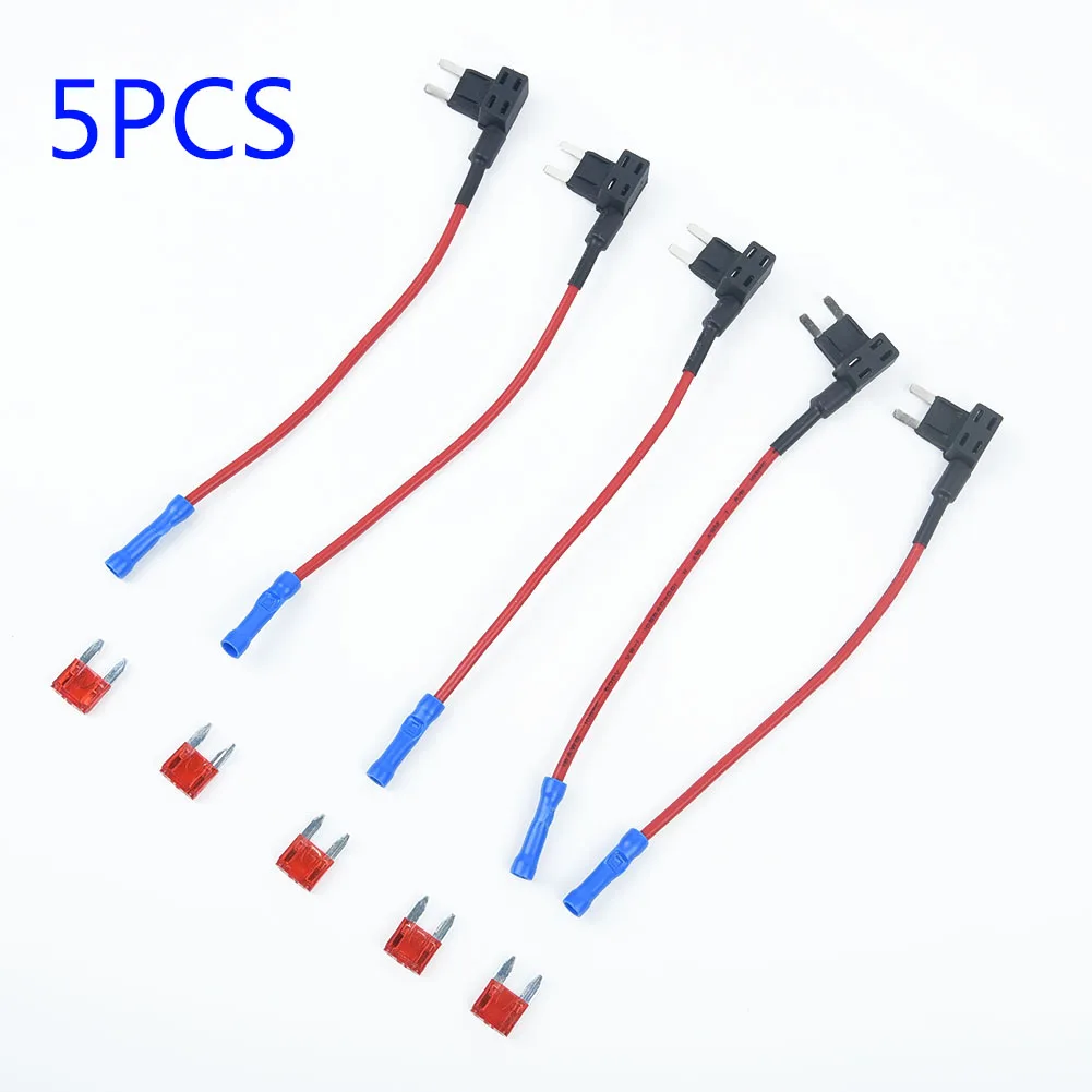 5Pcs/Set 12V Add A Circuit Mini Blade Fuse Holder Standard ATM APM Piggy Back Fuses Tap Car Fuse Box Fusible Alarm Accessories