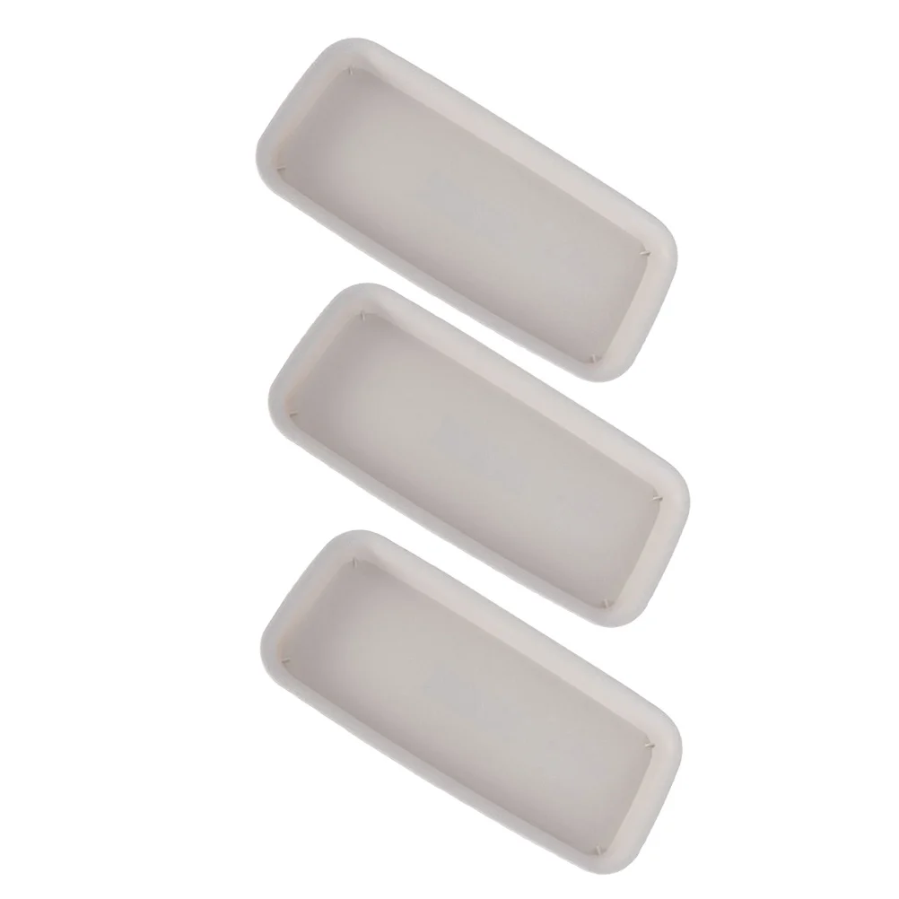 3 Buah Pot Bunga Persegi Panjang dengan Tatakan Plastik 21x8,5cm Warna Beige, Anti Bocor, Tahan Lama, Nampan Pot Tanaman, Nampan Tanam