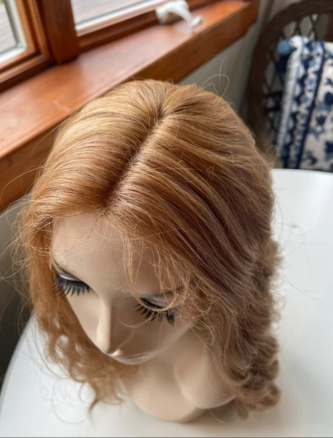 تسليط الضوء على العسل شقراء الاصطناعية الدانتيل شعر مستعار أمامي للنساء موجة عميقة شعر مستعار رخيصة الشحن السريع عالية الكثافة الباروكات تأثيري استخدام #4
