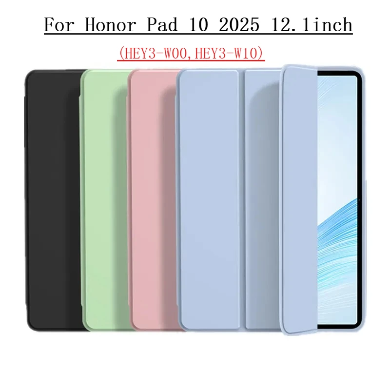 

For Honor Pad 10 Case 12.1inch HEY3-W00 Flip Trifold Stand TPU Soft Back Smart Tablets Cover for Huawei Honor Pad 10 Cover 2025