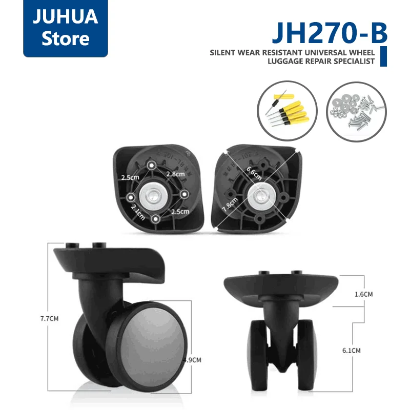 Luggage Universal Wheel JH270-B Trolley Case Universal Caster Accessories Wear-resistant Silent Replacement Wheel