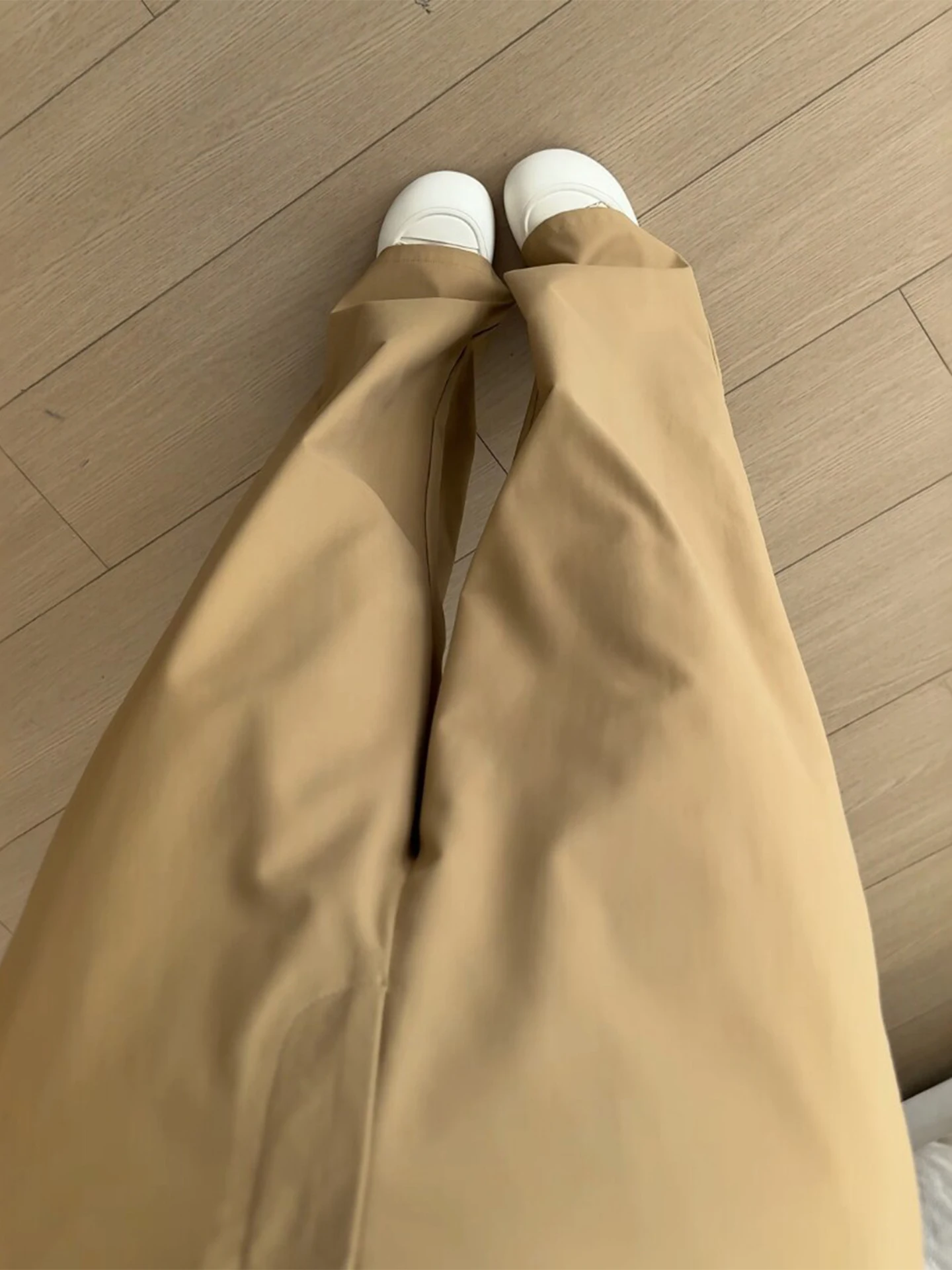 

Женские широкие брюки Slim Fit с высокой талией, из полиэстера, мягкие и удобные, весна 2026, новинка, цвет хаки