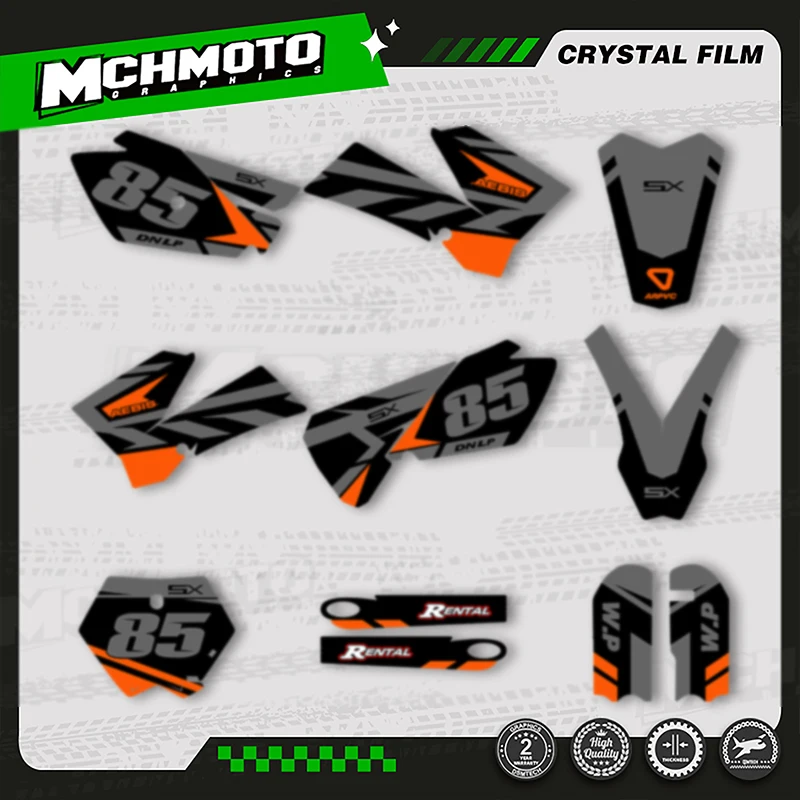 

MCHMFG для KTM SX85 SX105 SX 85 105 2003-2012 мотоциклетная графика фоновая наклейка наборы наклеек номер имя на заказ