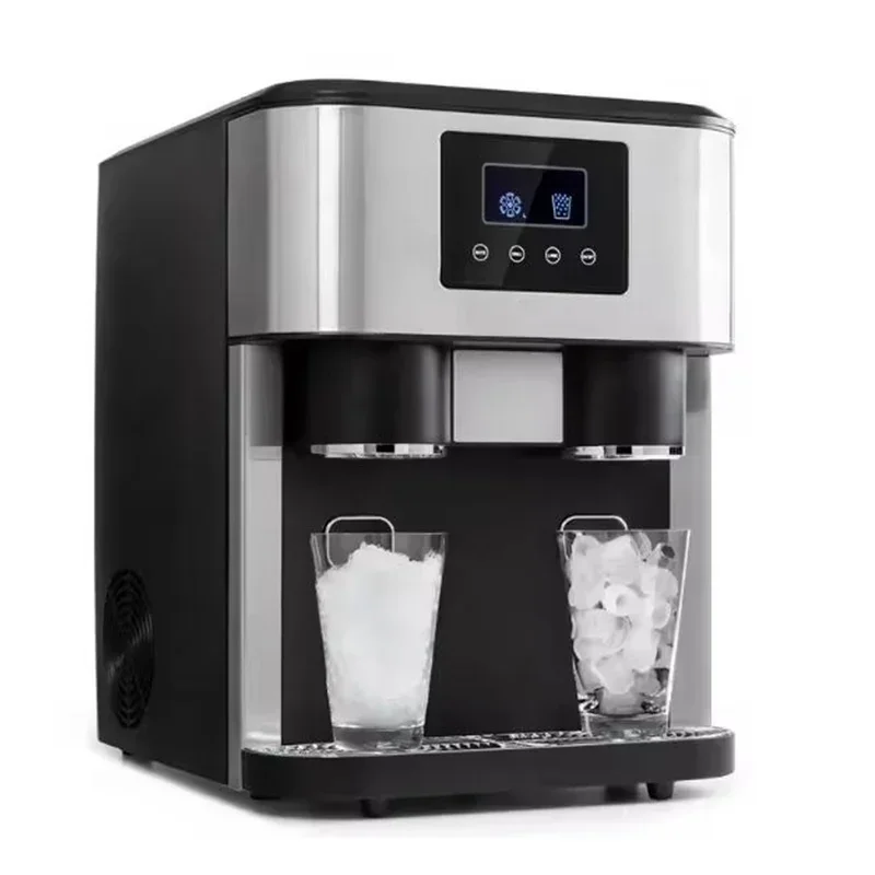 

3 In 1 Ice Makers Countertop Self-cleaning Water Dispenser With Crushed Ice Machine 33lbs For Home Kitchen Office