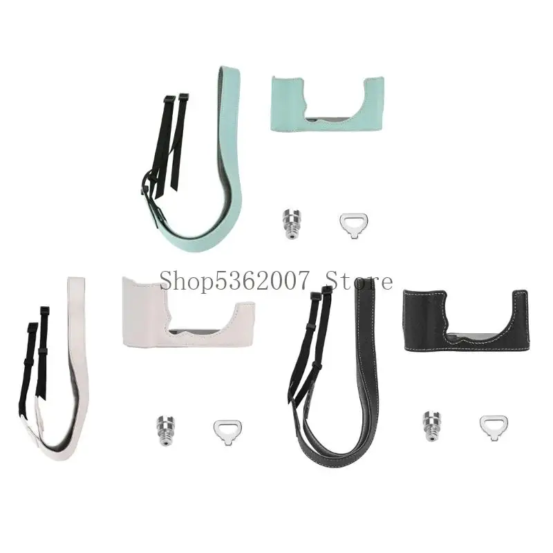 

Leather Half Protective Cover and Wrist Straps for XM5 Camera with Convenient Side Port Access 40JB