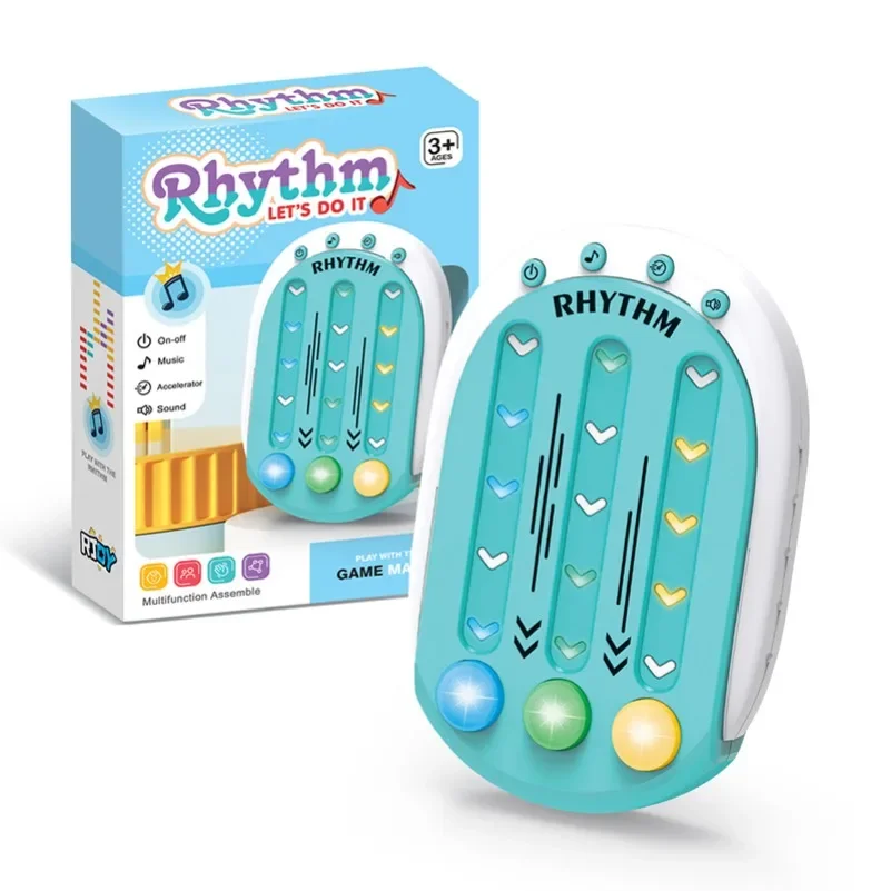 Electronic Music Rhythm Puzzle Game Machine Montessori Pockets Travel Toy Light Up Educationa Sensory Fast Push Table Game