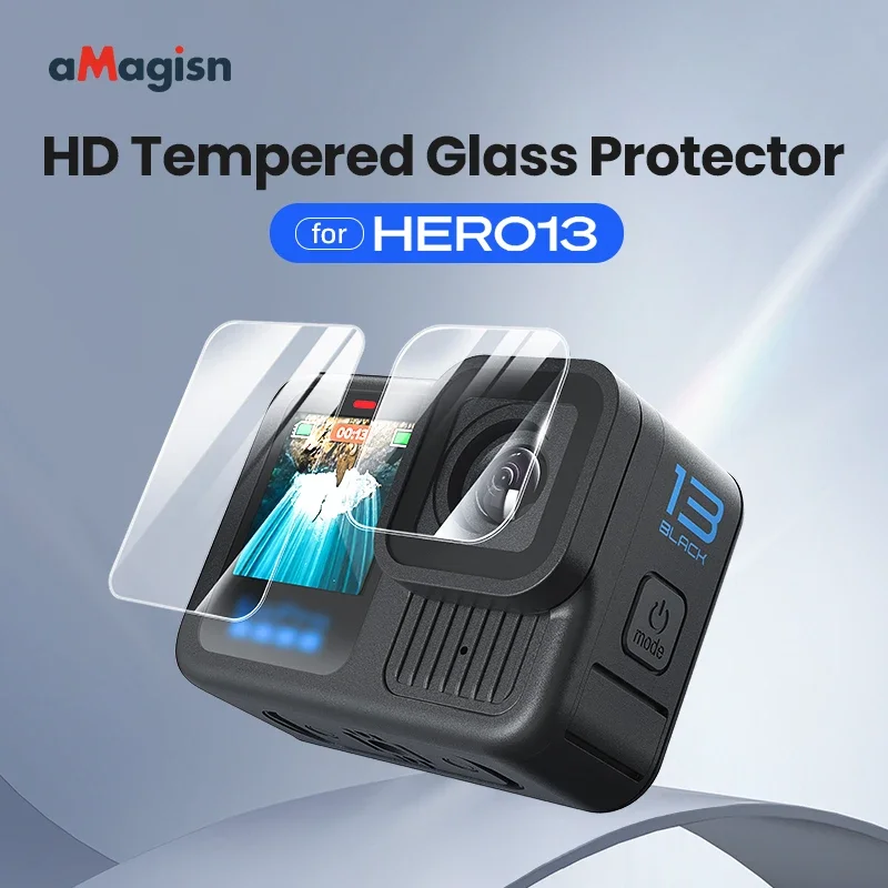 HD Tempered Glass Protector for GoPro Hero13 Lens Screen Tempered Glass Protector Accessories for Hero13 Black