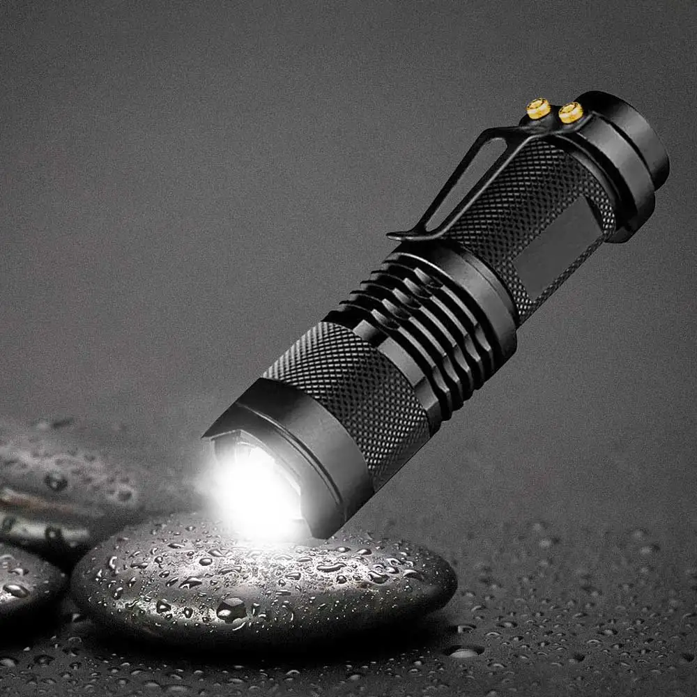 3 Modes Portable Working Flash lamp White LED Flashlight Zoomable torch flashlight Lighting lantern Use AA 14500 Battery Light