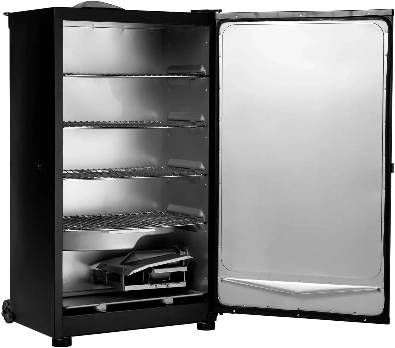 Digital Electric Vertical BBQ Smoker with Side Wood Chip Loader, Chrome Racks and 710 Cooking Square Inches