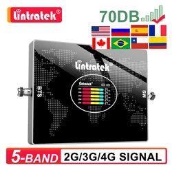 Repetidor do sinal da faixa do Lintratek-5, impulsionador do telefone celular, B28, 700, amplificador celular, B20, 800, 900, 1800, 2100, 2600 MHz, B7, LTE, 2G, 3G, 4G