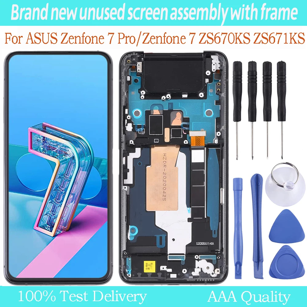 6.67\'\' Super AMOLED For Asus Zenfone 7 ZS670KS I002D 90HZ LCD Display Touch Screen For Asus Zenfone 7 Pro ZS671KS I002DD Display