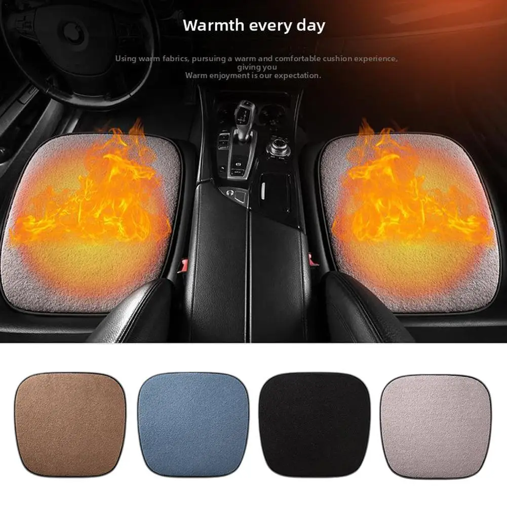 Winter Heated Car Lambskin Seat Cushion 30 Seconds Fast Heating Winter Skin-friendly Warmth Interior Heating 5V12W USB Interface