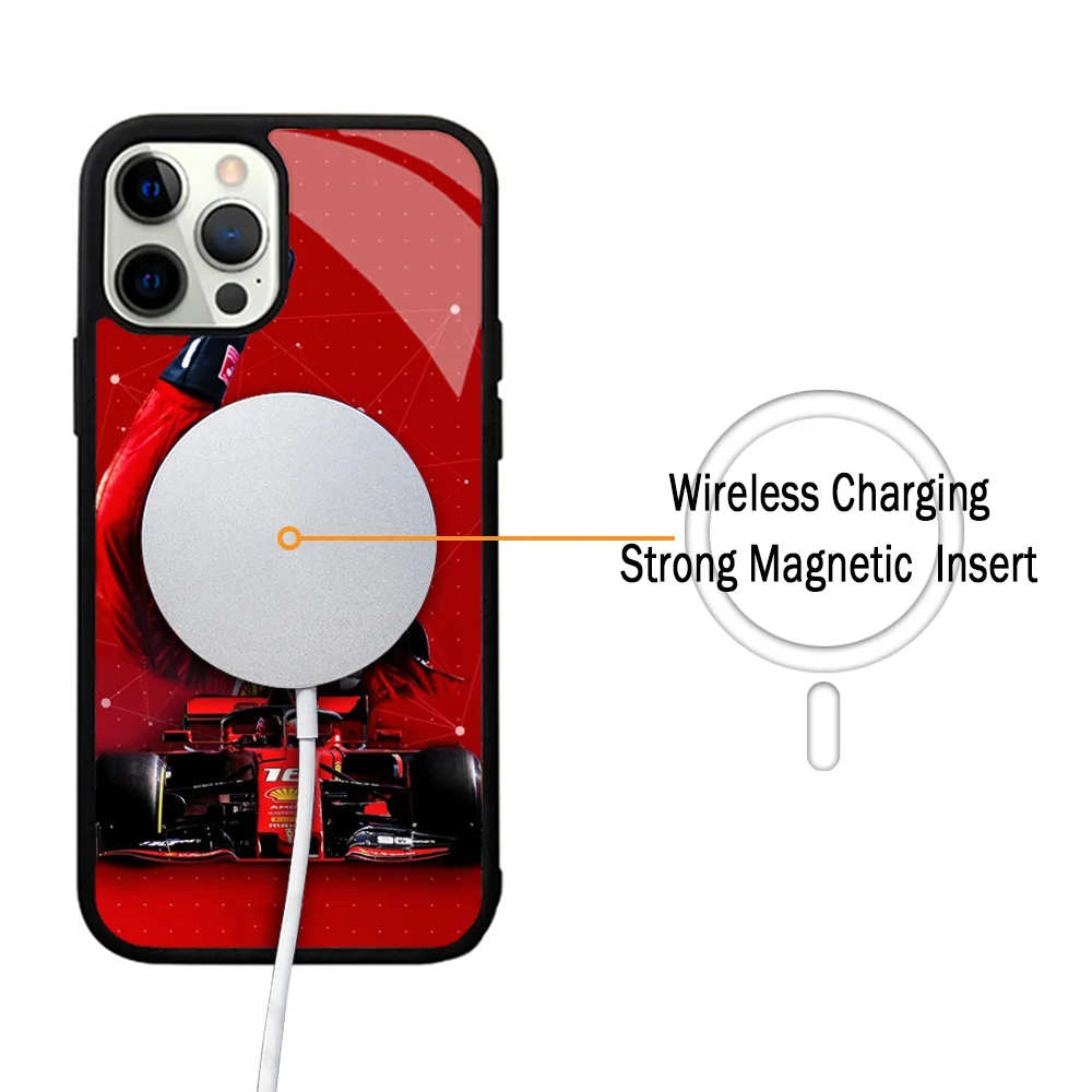 Schumacher Formula 1 F1 Phone Case For IPhone 11 12 13 14 15 Plus Pro Max Mirror Acrylic Cover For Magsafe Wireless Charging