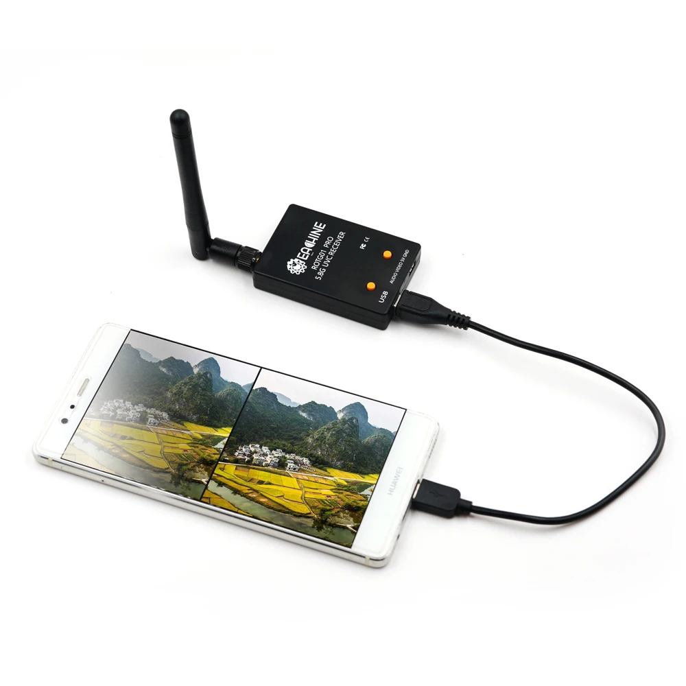 

Eachine ROTG01 Pro UVC OTG 5.8G 150CH Full Channel FPV Receiver W/Audio For Android Smartphone RC Models Drone Part Accs