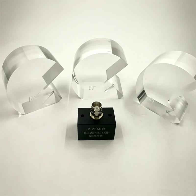 Angle‑Beam Probe Transducer With Wedge, 45° 60° 70° Crystal Assembly for NDT Material Defect Inspection