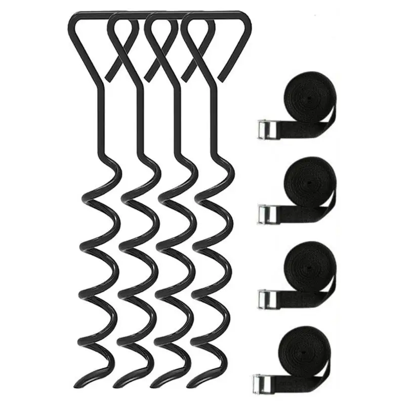 Robuste Bodenhaltepfähle für Trampoline und Gartengeräte, verzinkter Stahl, 15,8 Zoll D2RD – Detail 1