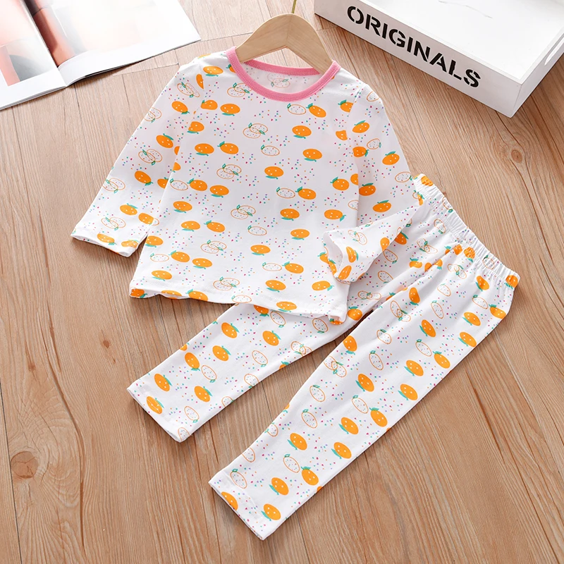 بيجامة قطنية مريحة للأطفال ، فتيات ، أطفال ، كاجوال ، ملابس يومية ، تيشيرت بأكمام طويلة ، بنطلون كبير ، مجموعتان ، من عمر 1-7 سنوات