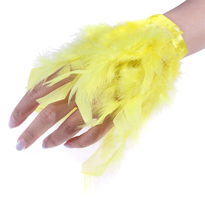 1Pc Ostrich Feather Cuff For Women Feather Cuffs For Wrist Elegant Feather  Bracelet Nail Photo Cuffs Shirts Cuffs With Feather