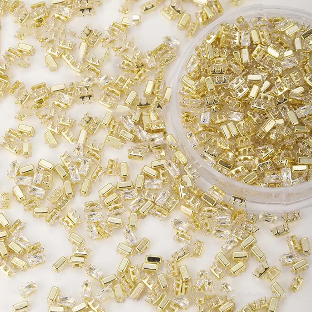 Luxury 3D Square Water Drop Manicure Zircon Crystal Nail Rhinestone Nail Art Charms Nail Jewelry Set Diamond Nail Decoration