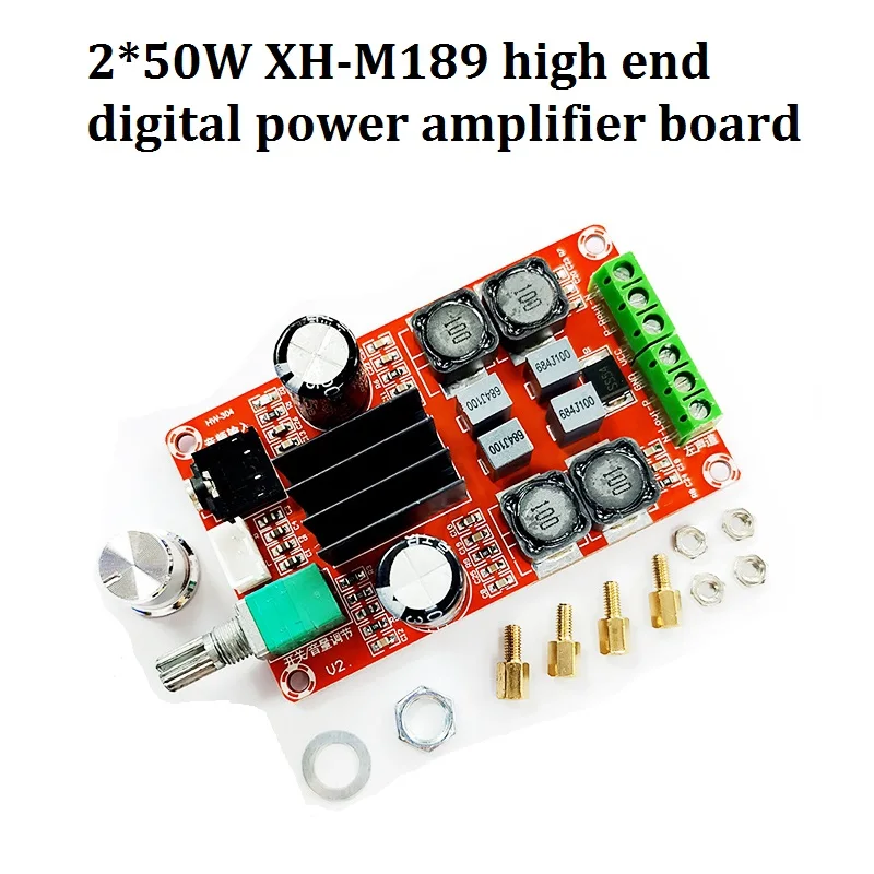 2*50W XH-M189 High End Digital Power Amplifier Board TPA3116D2 DC24V Dual Channel Stereo Power Amplifier Board