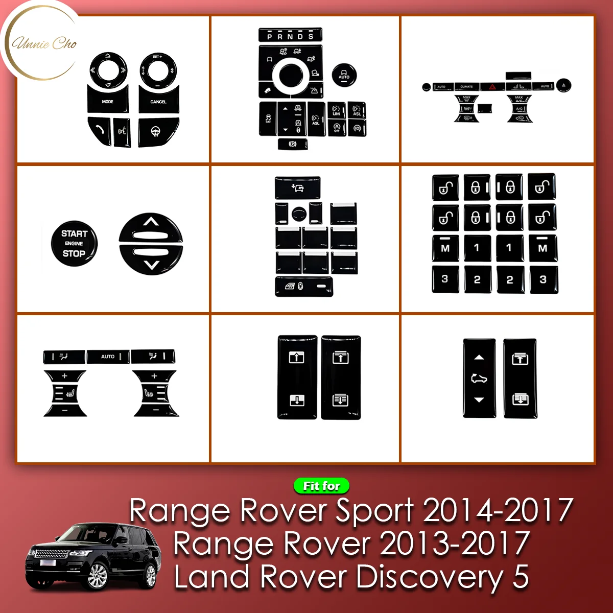 Bouton de contrôle du Volume Audio, bouton de climatisation de voiture, cercle, pour Land, Rover, Range, Rover, Evoque 2012 – 2018(Red
