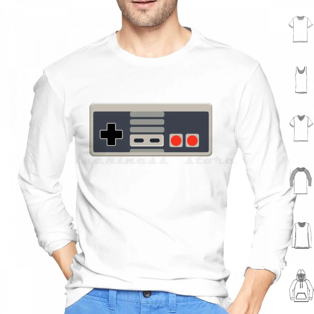 Vintage Gamer Hoodies Long Sleeve Nes Game Videogame Retro Vintage Paddle Tv Telly Screen 70S 80S Joystick Controller