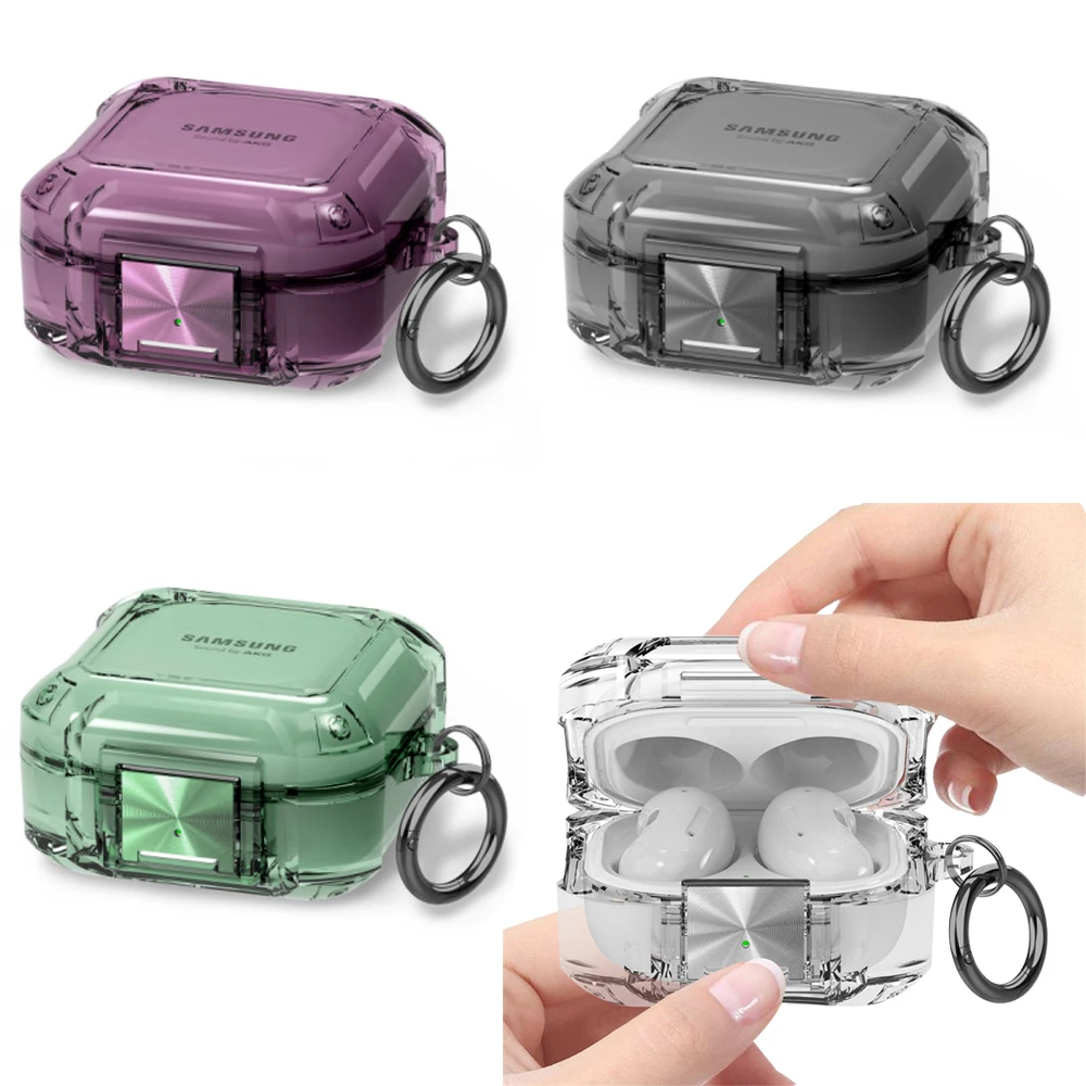 

Transparent Crystal Wireless Bluetooth Earphone Case For Samsung Galaxy Buds Buds 2 Pro/FE/Live/Pro TPU Clear Switch Lock Cover