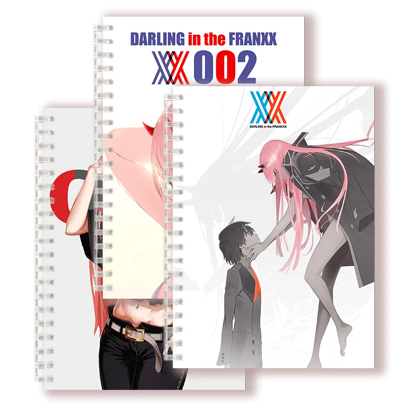 

Anime DARLING In The FRANXX Spiral Notebook Hiro Zero Two Poster Note Book Gigure 02 Devil Horn For Writing Sketchbook COSPLAY