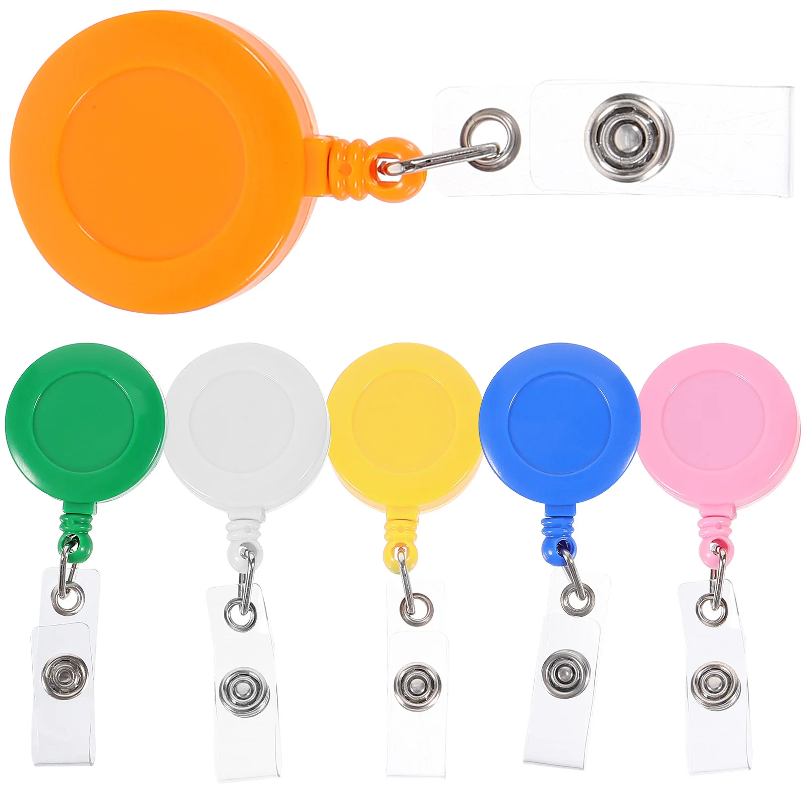 

6Pcs Badge Reel Clip Retractable Colored Name Badge Holder Organizer for Nurses Teachers Students Work Id Card Holder