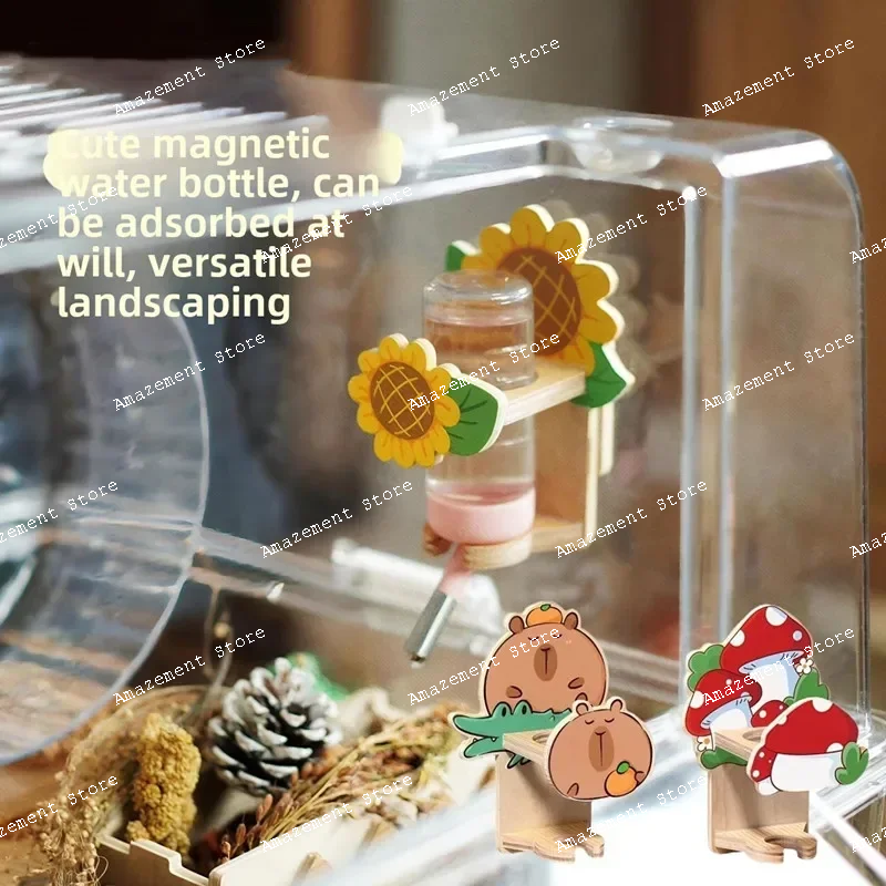 

magnetic hamster kettle bracket small animal cage landscaping supplies rat accessories chipmunk dwarf mouse feeder