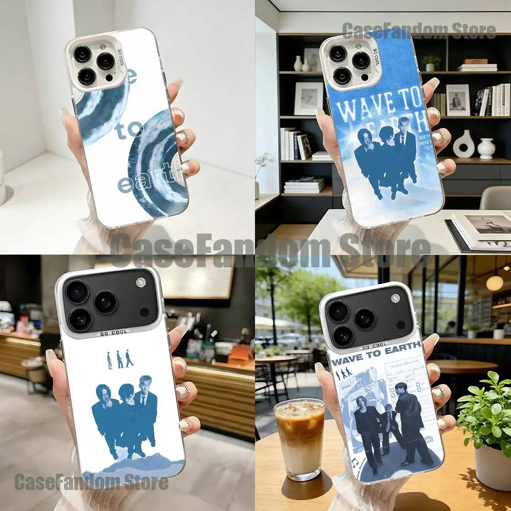 

W-Wave To E-Earth summer flows For iPhone 17,16,15,14,13,12,11,Mini,Pro,E,SE4,XS,MAX White Shockproof Candy Matte Cover