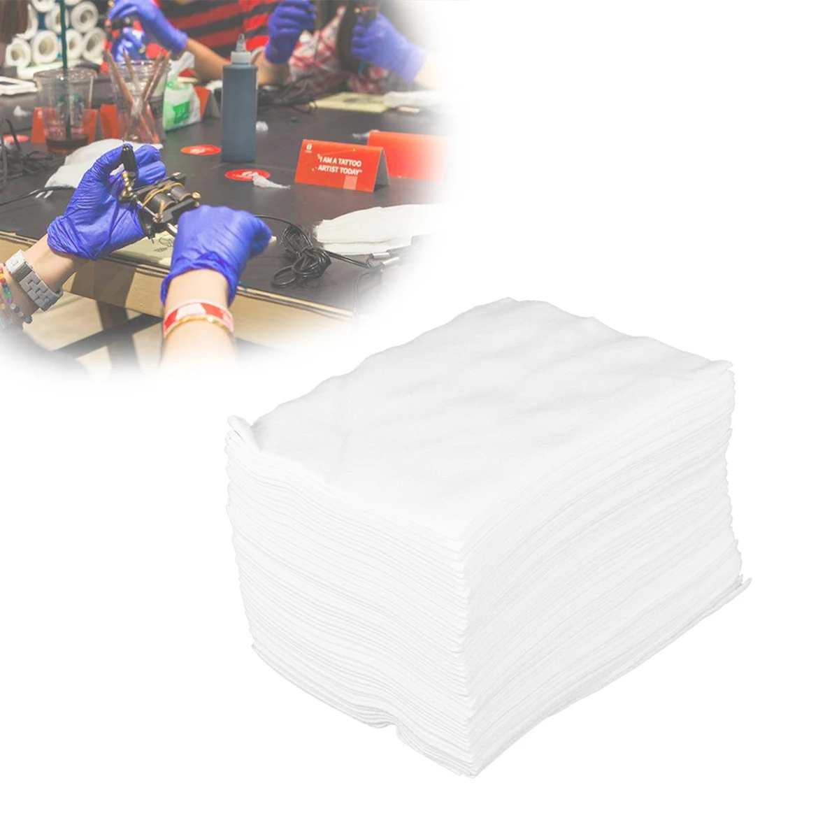 

50pcs Disposable Wipe Paper Towel Tissue Body Art Cleaning Tools Supplies Accessories (White)
