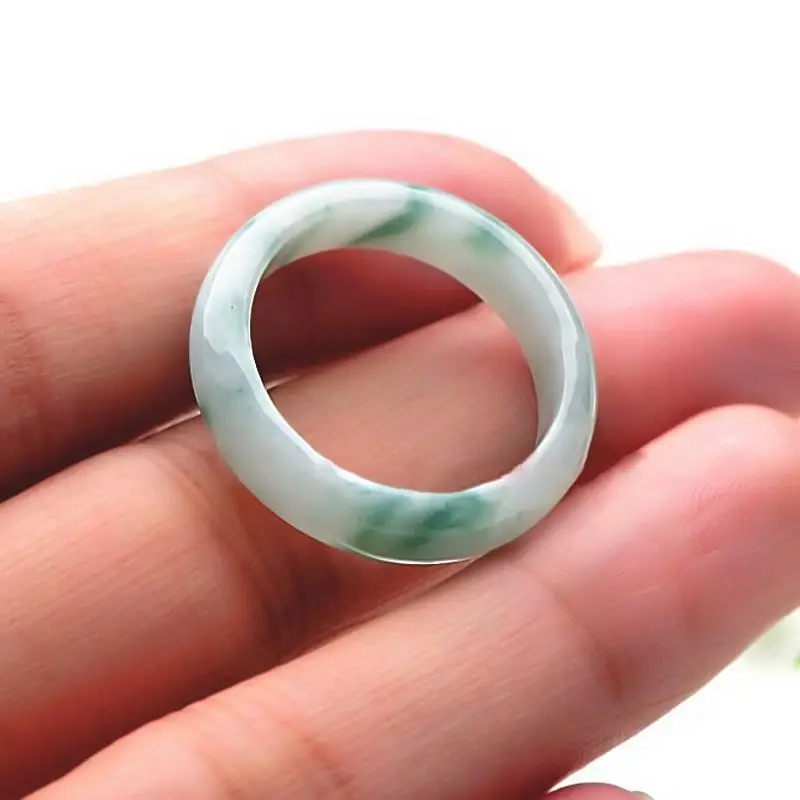 Grade A Certified Jade Rings Men Women Healing Gemstone Fine Jewelry Natural Myanmar Jadeite Ice Floating Flower Burma Jade Ring