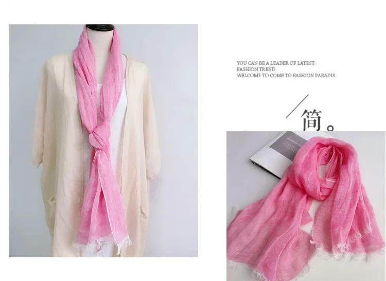 Japanese Imitation Linen Gray Linen Scarf Dual-purpose Long Shawl Beach Versatile for Women Artistic and Fresh New Products