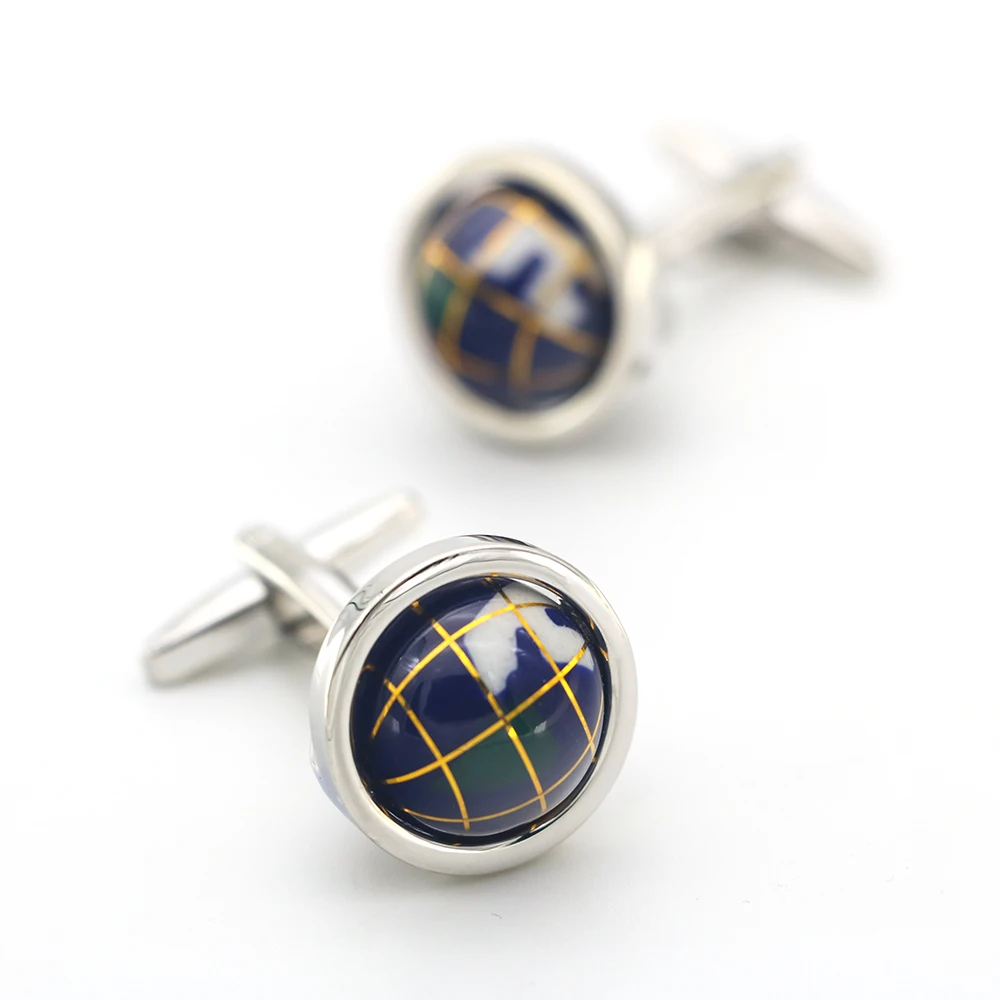 iGame Fashion Cufflinks Wholesale & Retail Novelty Functional Rotatable Globe Design Quality Brass Material Cuff Links