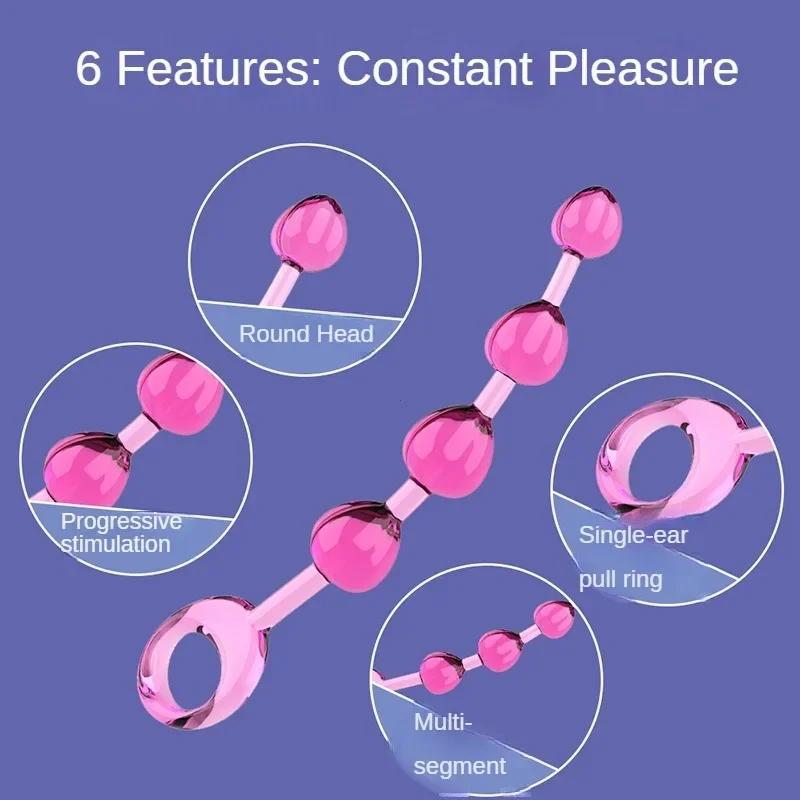 Anal Stimulator Ball Beads Butt Plug Masturbation Crystal Sex Toy for Beginners Man Women Couples Anus Masturbator Massager