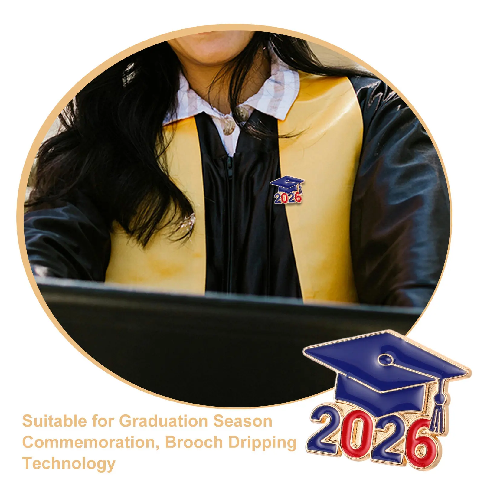 

8pcs Graduation Badges Graduation Brooch Pins 2026 Graduation Cap Lapel Badges for Teachers & Students Grad Jewelry Party Favors