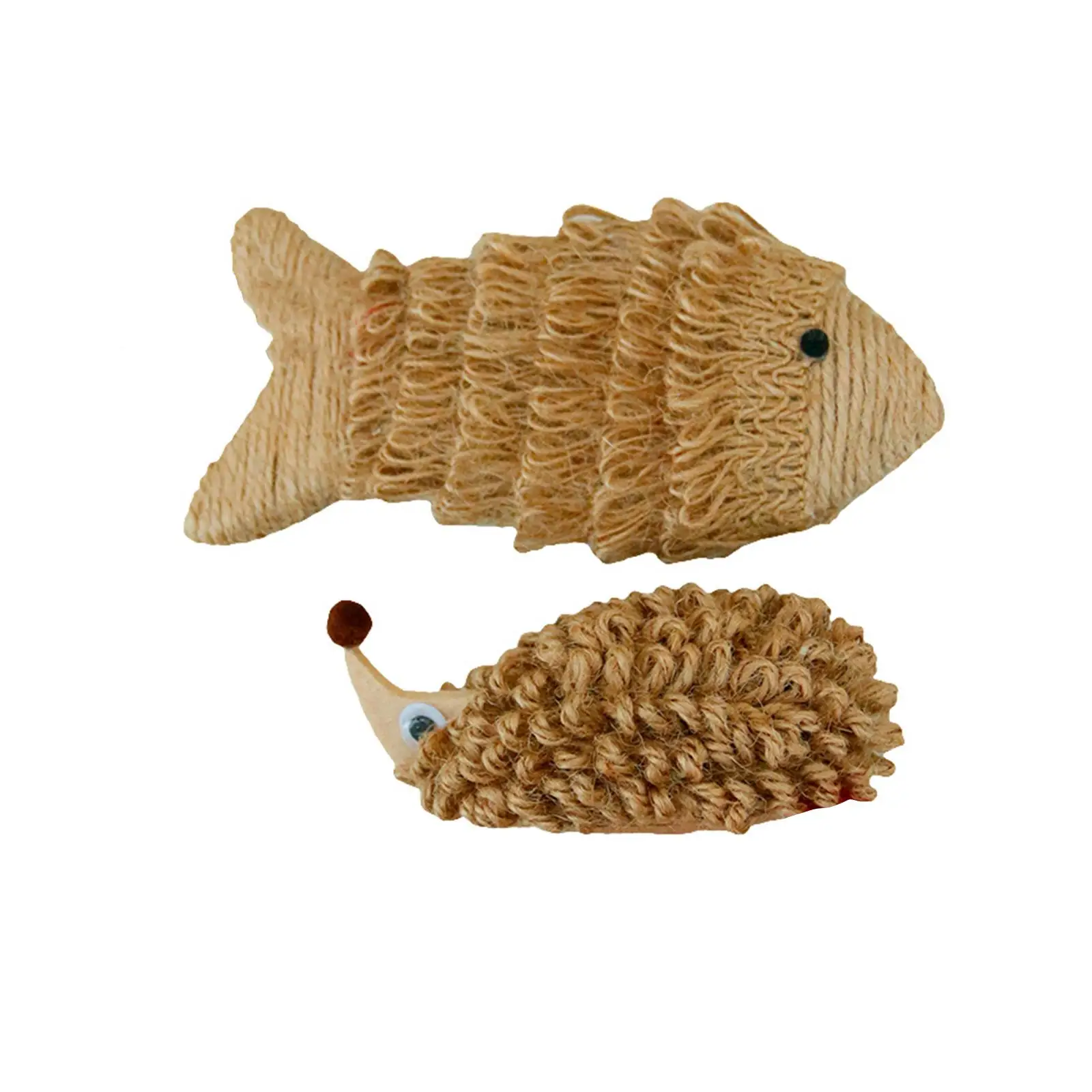 Cat Chew Toys Fish and Hedgehog Shapes Funny Training Cat Scratching Board