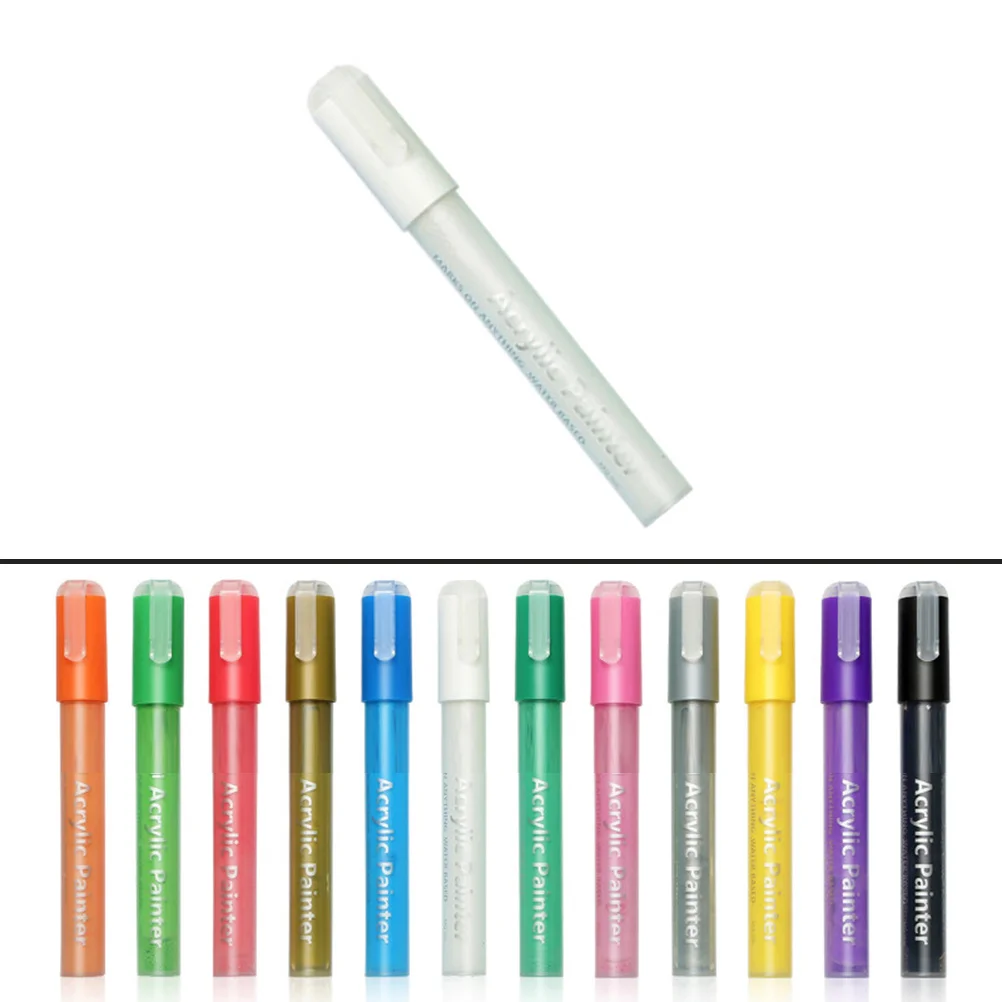 Acrylic Paint Marker Pens Water Based Waterproof Smooth Writing for DIY Art on Glass Ceramic Paper Plastic Metal Gift