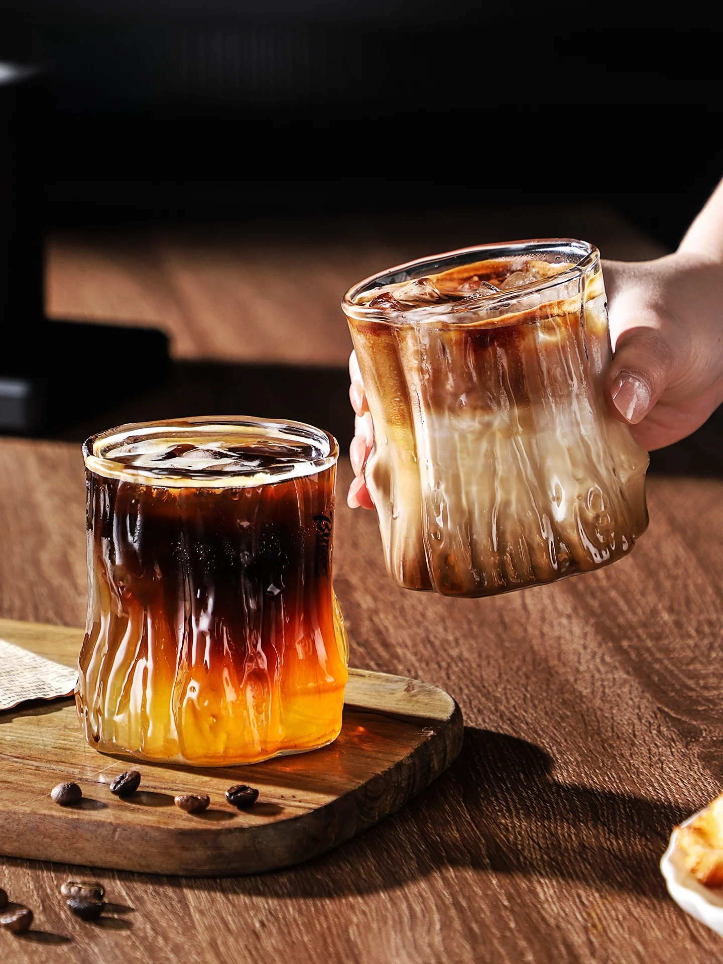 

Стеклянная кружка для кофе Bincoo: уникальный дизайн для американо и латте-арт, ретро-стиль, широкое горлышко