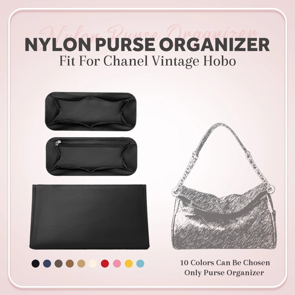 

Nylon Purse Organizer Insert, Inside Storage Bag Organizer Insert Fit for Chanel Vintage Hobo Inner Liner Storage Bag Makeup Bag