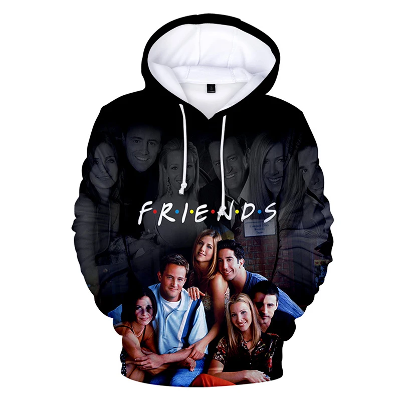 2023 NEW Friends 3D Printing Hoodies Men Hooded Autumn And Winter Streetwear Oversized Tv Series Friends Sweatshirt Hoodie