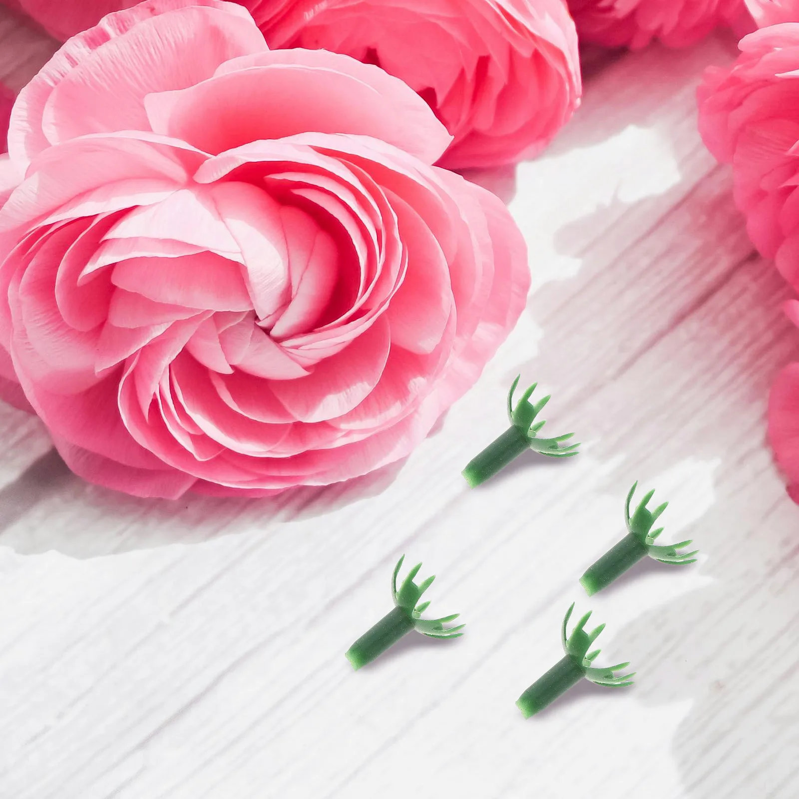 

40pcs Artificial Flower Calyxes Green Floral Sepals For Diy Flower Arrangement Supplies Wedding Cake Decoration Crafts Plastic