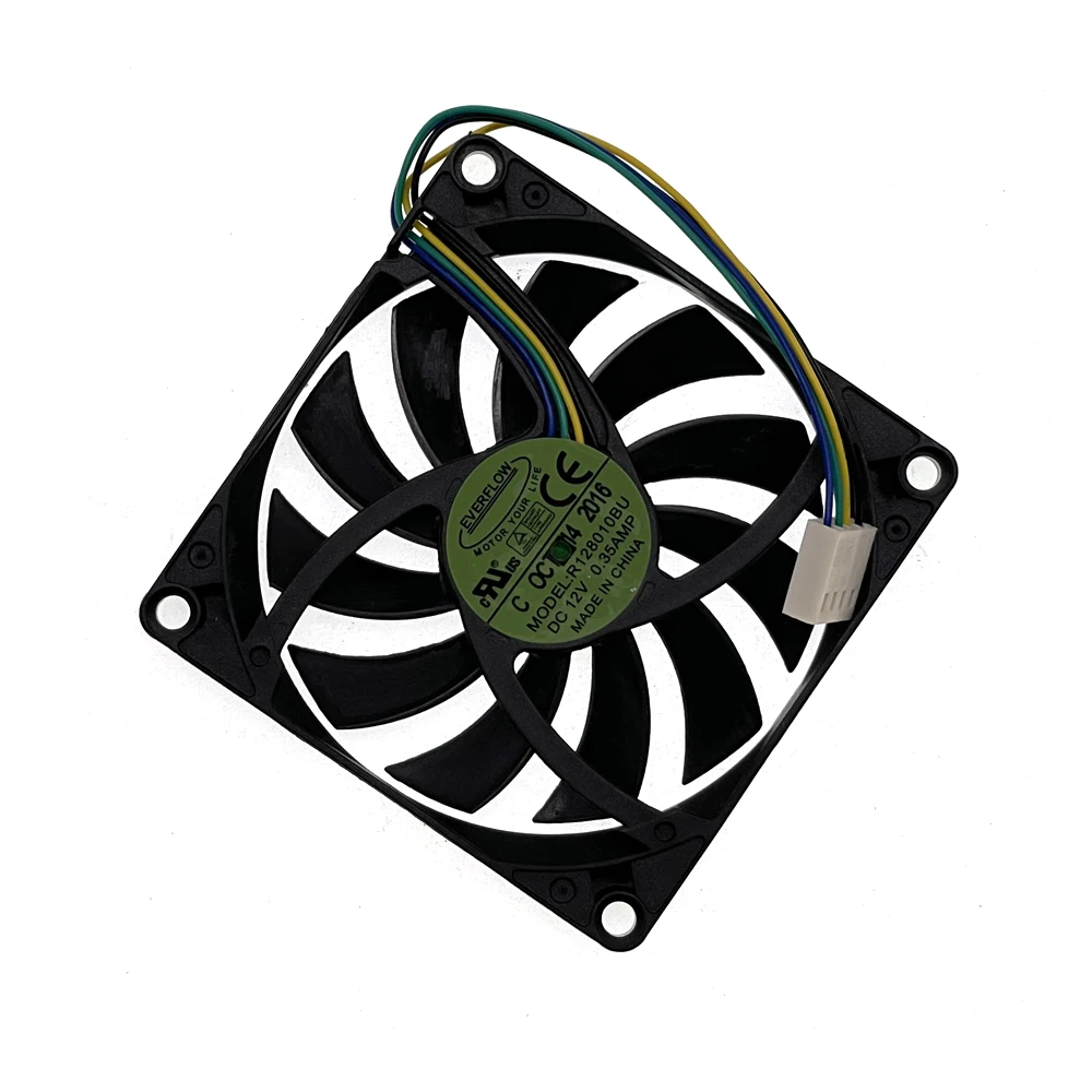 New Everflow R128010BU 80mm 10mm Slim Cooler Heatsink Fan 80X80X10mm Dual Ball Bearing 0.35A 3900RPM High Speed PWM Cooler