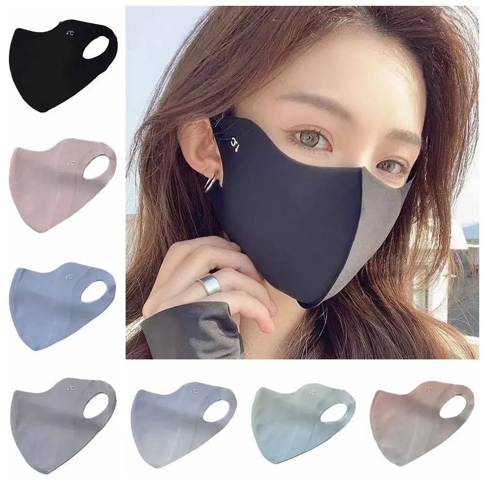 Masker Wajah anti Ultraviolet, multiwarna, hadiah masker olahraga tipis es sutra, syal wajah tahan UV antilembap dapat disesuaikan