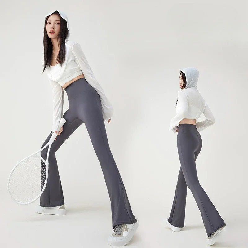 Spring Summer Micro Flared Leggings Women High Waist Slim-Fitting Flared Sexy Trousers Casual Legging Pants Chic Womens Clothing