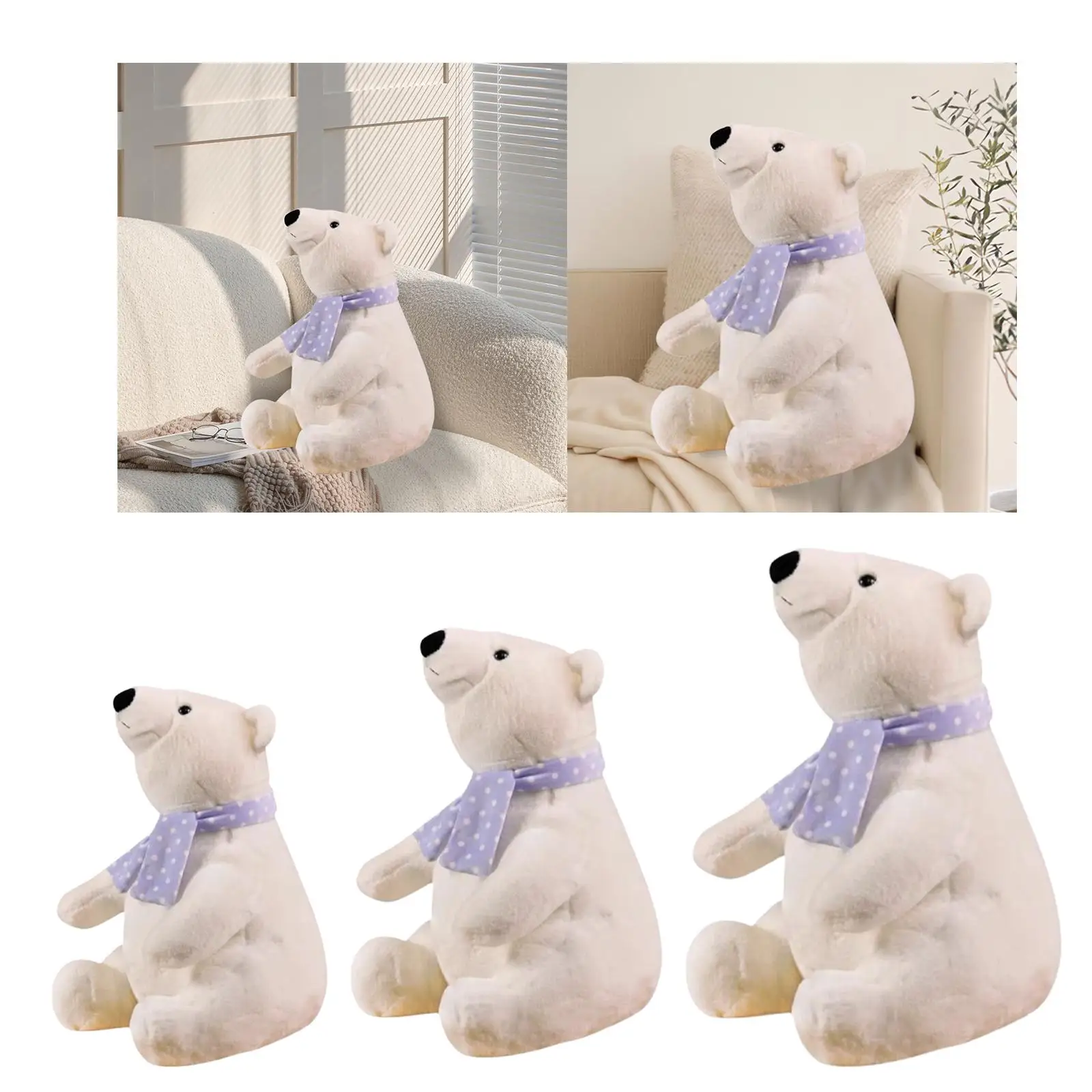 Oso Polar de peluche de juguete, oso Polar blanco, juguete de peluche, cojín de felpa para decoración de dormitorio