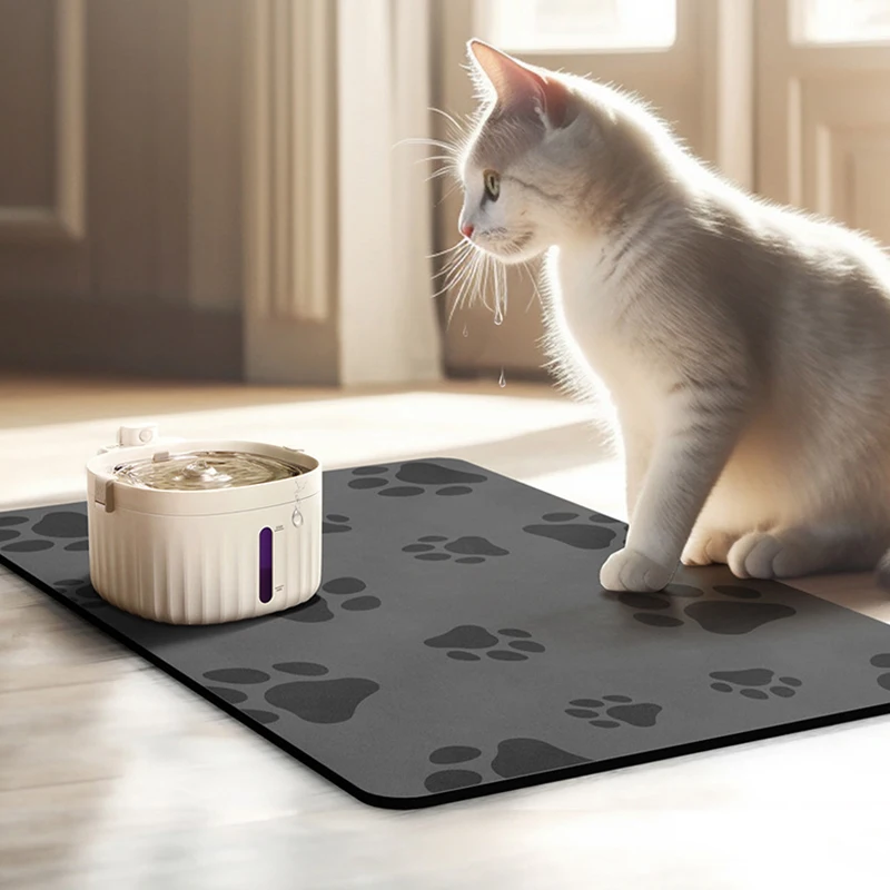 Pet Feeding Mat Non-slip Cooler Pad Absorbent Cat For Food And Water Bowl Place Non Slip Quickdry Accessories Supplies