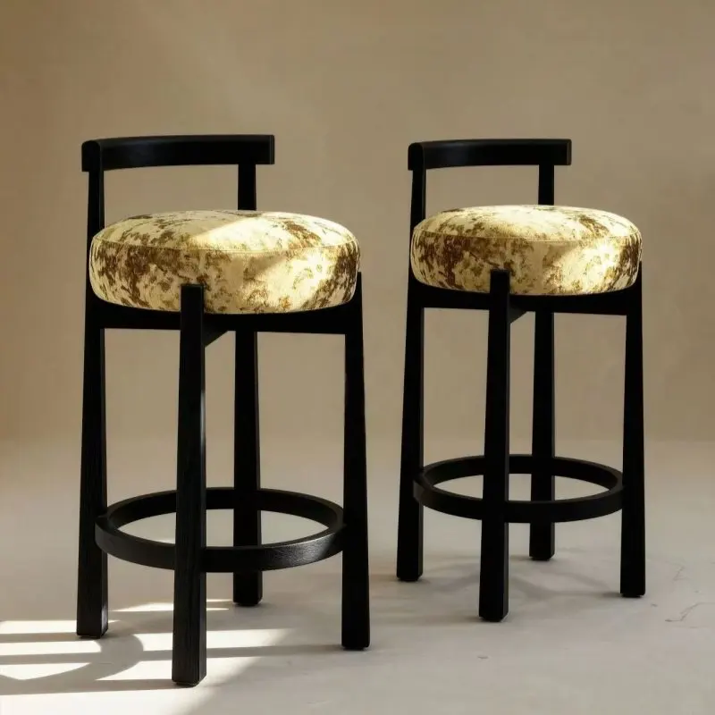 

Comfortable Minimalist Bar Chair High Outdoor Indoor Velvet Bar Chair Upholstery Retro Designer Chaise Bar Cuisine Furniture